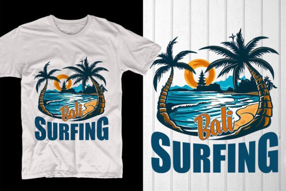 Bali Surfing Beach Graphics for Modern T-Shirt Designs