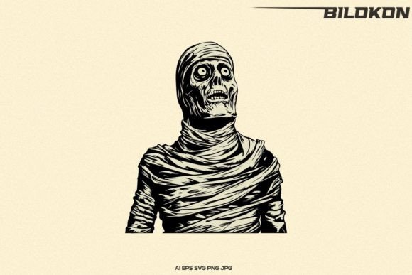 Egypt Mummy Head Graphics for Bold T-Shirt Designs & Commercial Projects
