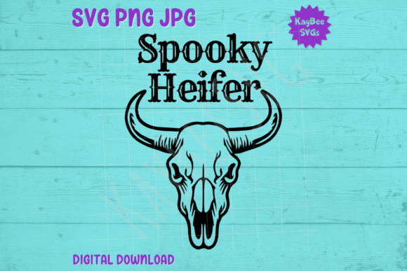 Spooky Heifer Cow Skull Graphics for T-Shirt Designs & Branding
